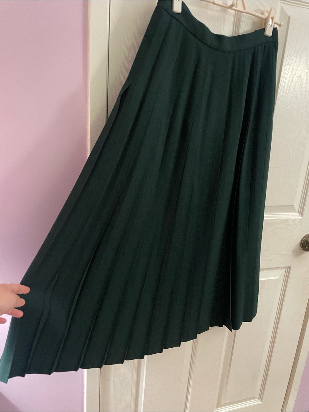 Gianni Dark Green Pleated Skirt 100% Wool